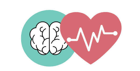 brain and heartbeat icon 