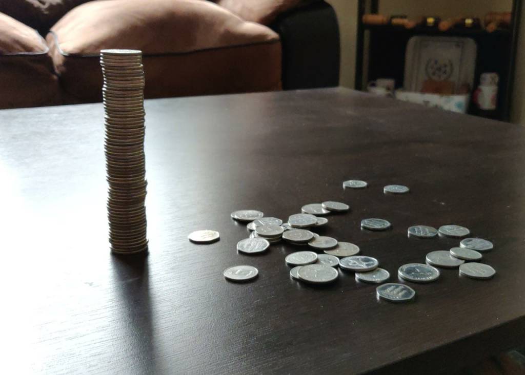stack of dirham coins 