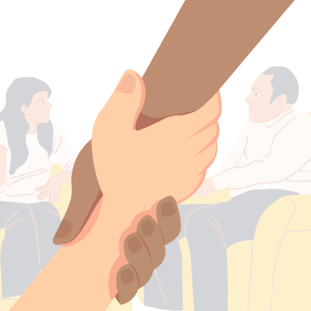 therapy and seeking help hands